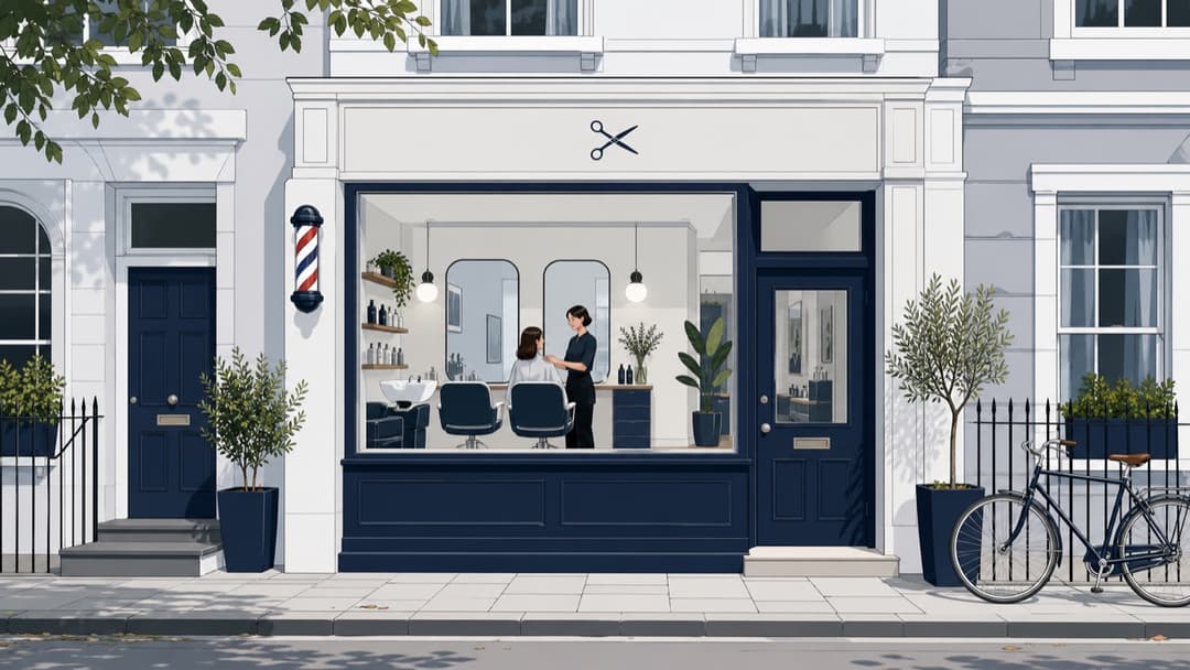 Illustratie van een lichte, moderne kapsalon